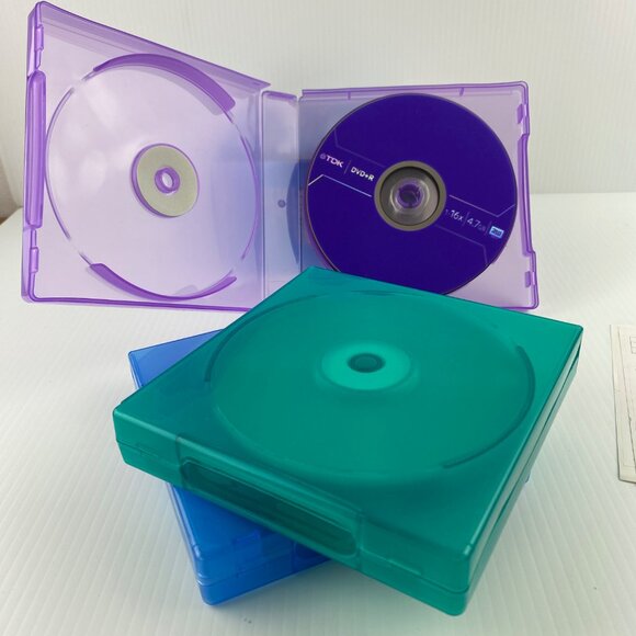 TDK DVD-R 30 Pack Color Blanks in 3 Plastic Cases 10 disc ea  Blue Purple Green - Picture 6 of 7